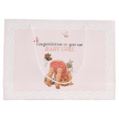 Gratulation Baby Girl Pink Panties Schmetterlinge Große Geschenktüte (Rückseite)
