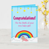 Gratulation Baby Girl Regenbogenkarte Karte (Gelbe Blume)