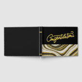 Gratulation Black and Gold Theme Marble Gästebuch (Voll)