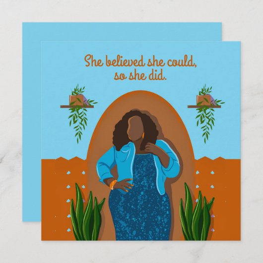 Gratulation Black Woman Sie glaubte, sie könnte (Vorne/Hinten)