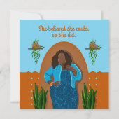 Gratulation Black Woman Sie glaubte, sie könnte (Vorderseite)