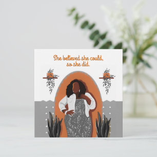 Gratulation Black Woman Sie glaubte, sie könnte