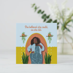 Gratulation Black Woman Sie glaubte, sie könnte