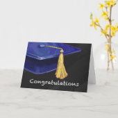 Gratulation Blau und Schwarz Karte (Gelbe Blume)