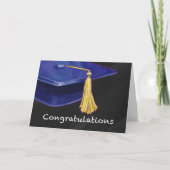 Gratulation Blau und Schwarz Karte (Vorderseite)