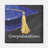 Gratulation Blau und Schwarz Magnet (Vorne)