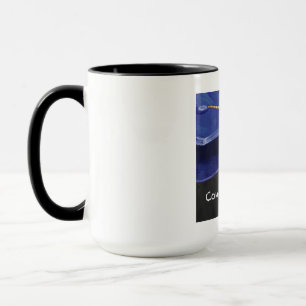 Gratulation Blau und Schwarz Tasse