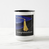 Gratulation Blau und Schwarz Tasse (Zentrum)