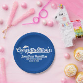 Gratulation Blue Graduation Party Pappteller (Party)