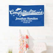 Gratulation Blue Graduation Party Personalisiert Banner (Insitu)