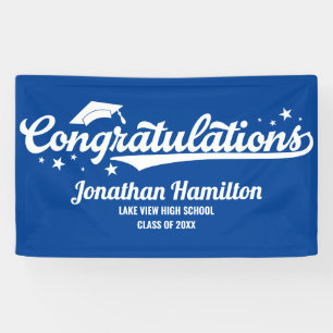Gratulation Blue Graduation Party Personalisiert Banner