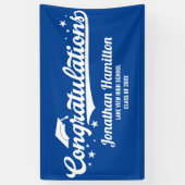 Gratulation Blue Graduation Party Personalisiert Banner (Vertikal)