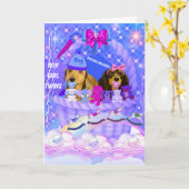 Gratulation Boy Girl Twins Grußkarte Karte (Gelbe Blume)