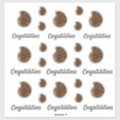 Gratulation Brown Agate Geode Slice Sticker (Blatt)