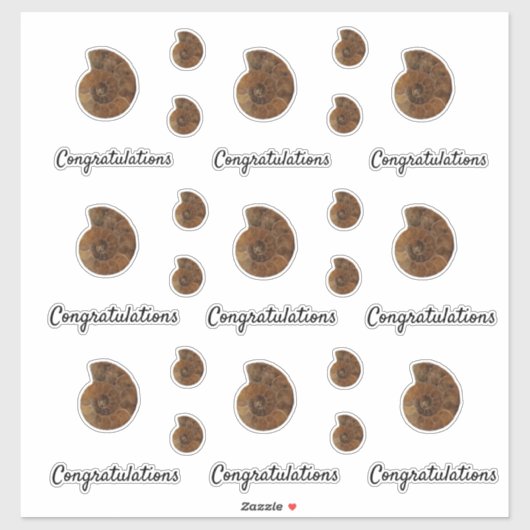 Gratulation Brown Agate Geode Slice Sticker (Blatt)