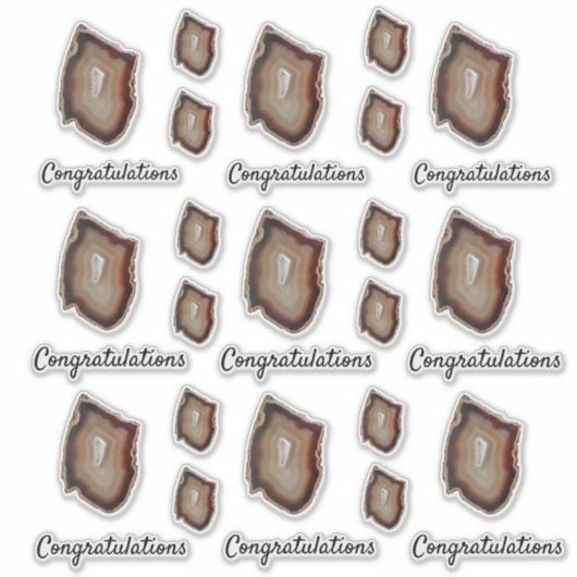 Gratulation Brown Agate Geode Slice Sticker (Vorderseite)