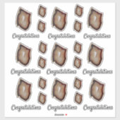 Gratulation Brown Agate Geode Slice Sticker (Blatt)