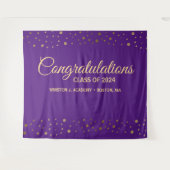 Gratulation Class of 2021 Lila Gold Grad Wandteppich (Vorderseite (Horizontal))