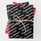 Gratulation Class of 2023 Red Black and White Geschenkpapier Set (Beispiel)