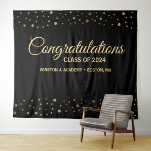 Gratulation Class of 2024 Backdrop Abschluss Wandteppich