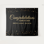 Gratulation Class of 2024 Backdrop Abschluss Wandteppich (Vorderseite (Horizontal))