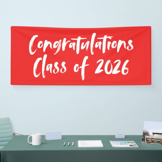 Gratulation Class of 2025 Red Abschluss Banner (Messe)