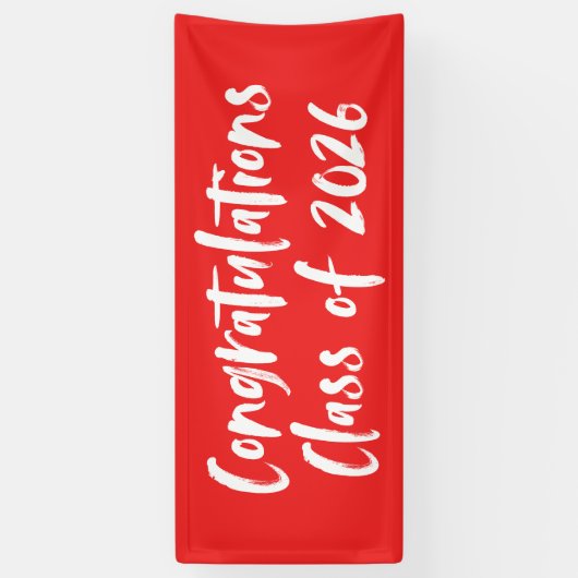 Gratulation Class of 2025 Red Abschluss Banner (Vertikal)
