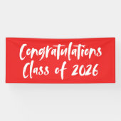 Gratulation Class of 2025 Red Abschluss Banner (Horizontal)