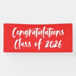 Gratulation Class of 2025 Red Abschluss Banner