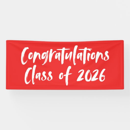 Gratulation Class of 2025 Red Abschluss Banner (Horizontal)