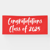 Gratulation Class of 2025 Red Abschluss Banner (Horizontal)
