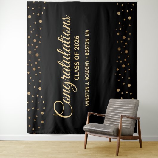 Gratulation Class of 2026 Backdrop Abschluss Wandteppich (Beispiel)
