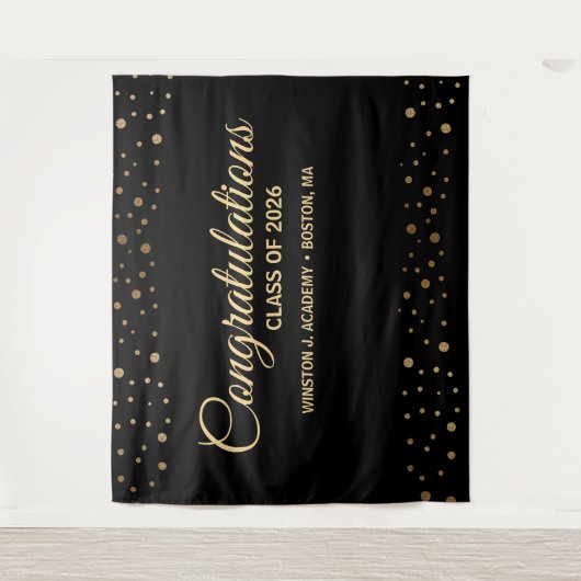 Gratulation Class of 2026 Backdrop Abschluss Wandteppich (Vorderseite)