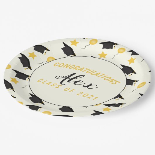 Gratulation Class of Graduate Customize Name Pappteller (Schrägansicht)