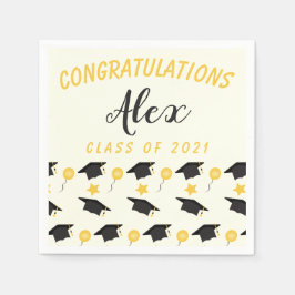 Gratulation Class of Graduate Customize Name Serviette