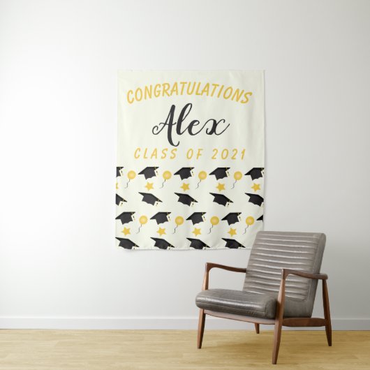Gratulation Class of Graduate Customize Name Wandteppich (Beispiel)