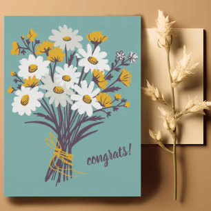 GRATULATION Daisy Bouquet Floral Süß Benutzerdefin Postkarte