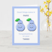 Gratulation der Twin Boys Card Karte (Gelbe Blume)