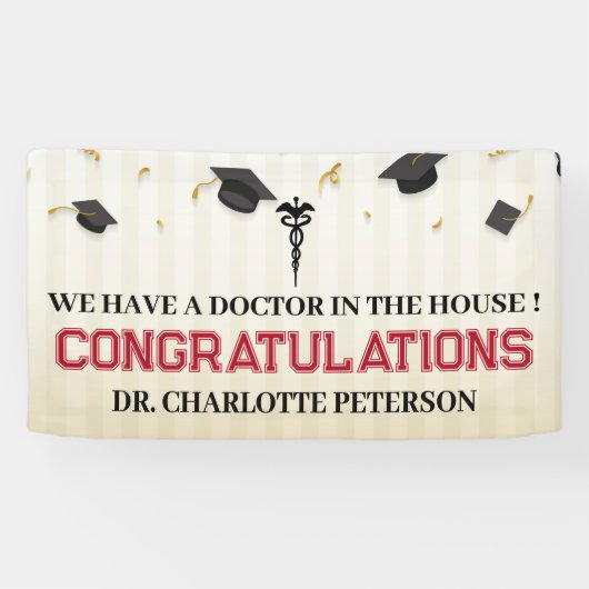 Gratulation Doctor Medical School Abschluss Banner (Horizontal)
