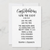 GRATULATION EINLADUNG (Rückseite)