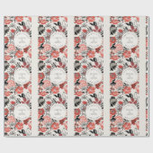 Gratulation Elfenbein-Blumenmuster Geschenkpapier (Flach)