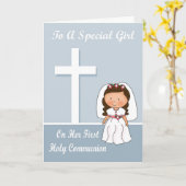 Gratulation Erste Kommune Grußkarte Karte (Gelbe Blume)