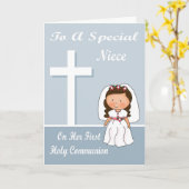 Gratulation Erste Kommune Grußkarte Karte (Gelbe Blume)