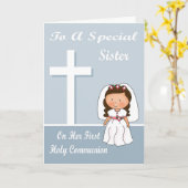 Gratulation Erste Kommune Grußkarte Karte (Gelbe Blume)