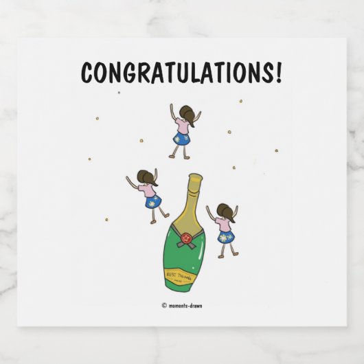 Gratulation für das Siegel Schaumweinetikett (Einzelnes Label)