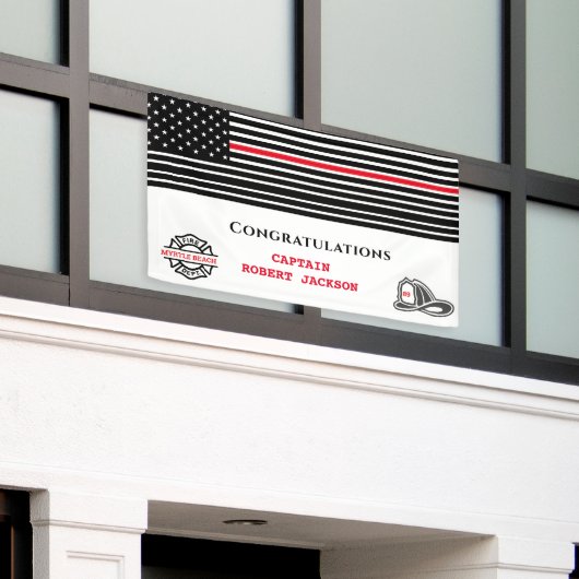 Gratulation für die Red Line des Feuerwehren Ameri Banner (Äußeres Gebäude)