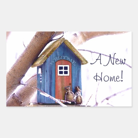 Gratulation für neue Hausaufkleber Rechteckiger Aufkleber (Vorderseite)