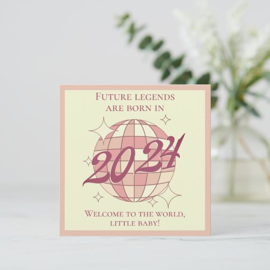 Gratulation für Neugeborenes Mädchen Neueltern 202 (Stehend Vorderseite)