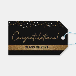 Gratulation Gold Black Graduate Class of 2021 Geschenkanhänger