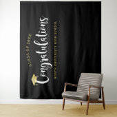 Gratulation Gold Black Graduation Party Wandteppich (Beispiel)